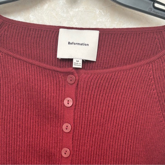 REFORMATION Meadow Ribbed Wool Cardigan size medium - Picture 9 of 11
